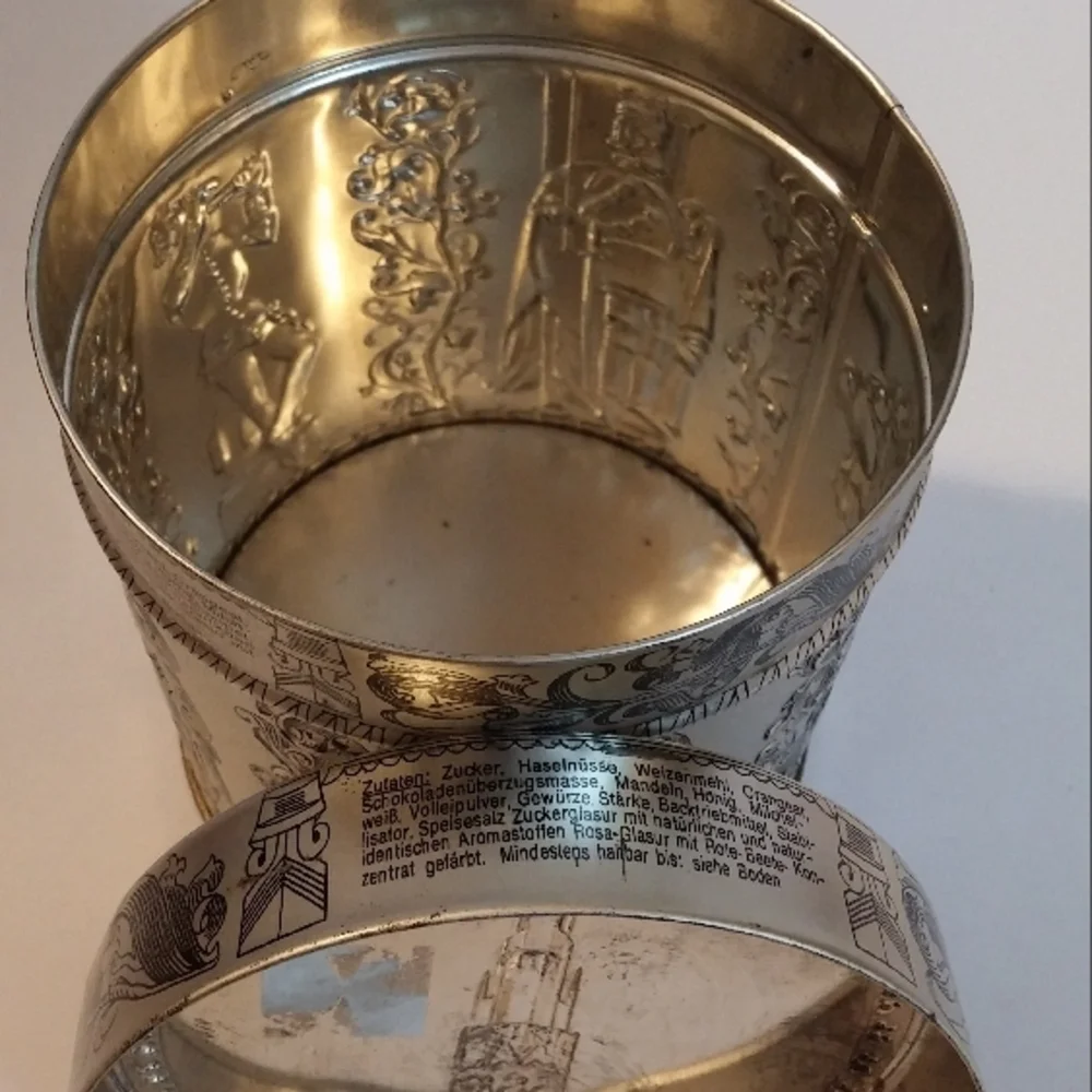Vintage German Cookie Tin Schmidt Decorative Embossed Canister